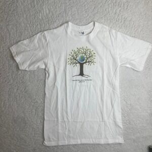 Y2K mens white anvil tag bible quote tshirt Christian church Jesus‎ S